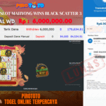 Bukti Kemenangan Permainan Slot Mahjong Wins 3 Black Scatter Di Situs PIROTOTO Untuk Akun zulxxxx